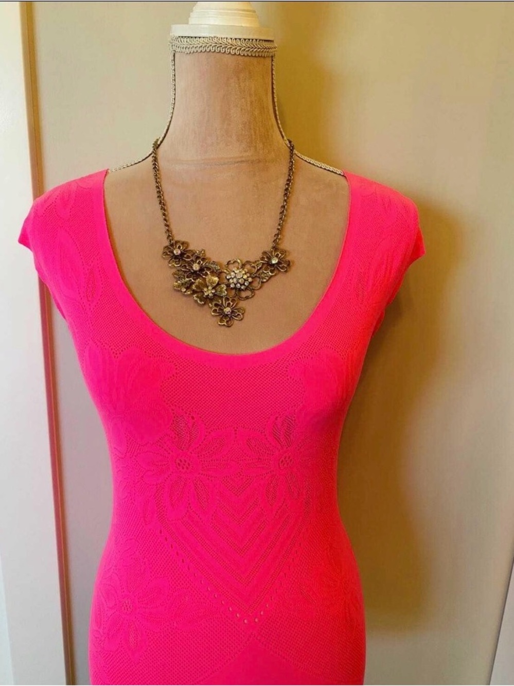 Antique Gold Floral Statement Necklace